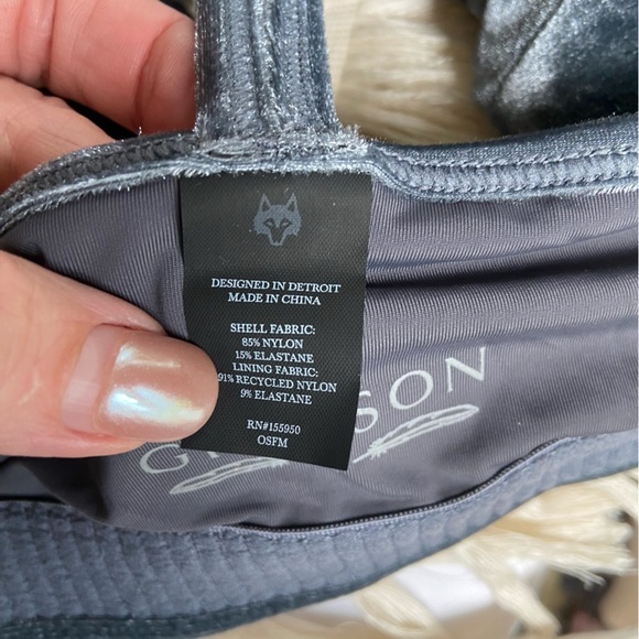Greyson Elara Stretch Velvet Sports Bra Size L Anthracite Yoga Pilates Athletic - Picture 3 of 9